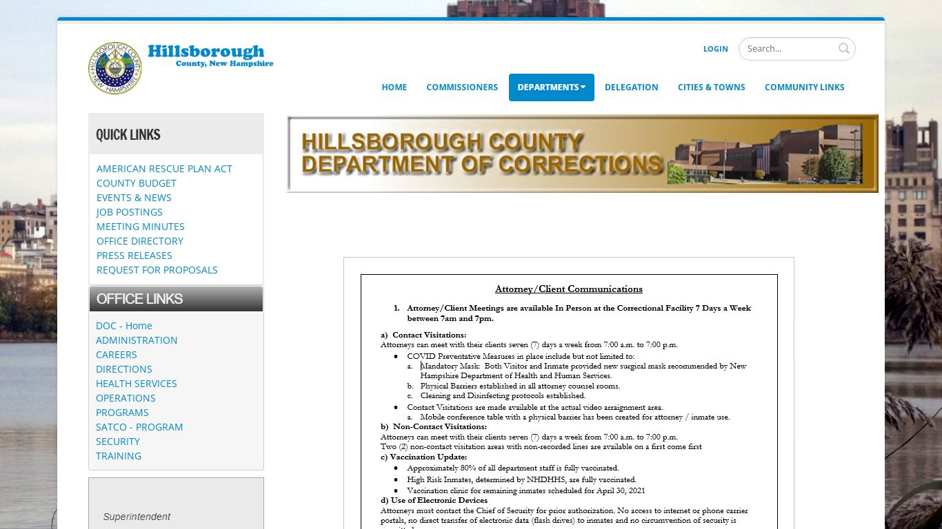 Hillsborough County, NH DOC - The Official Hillsborough County Dept. of ...