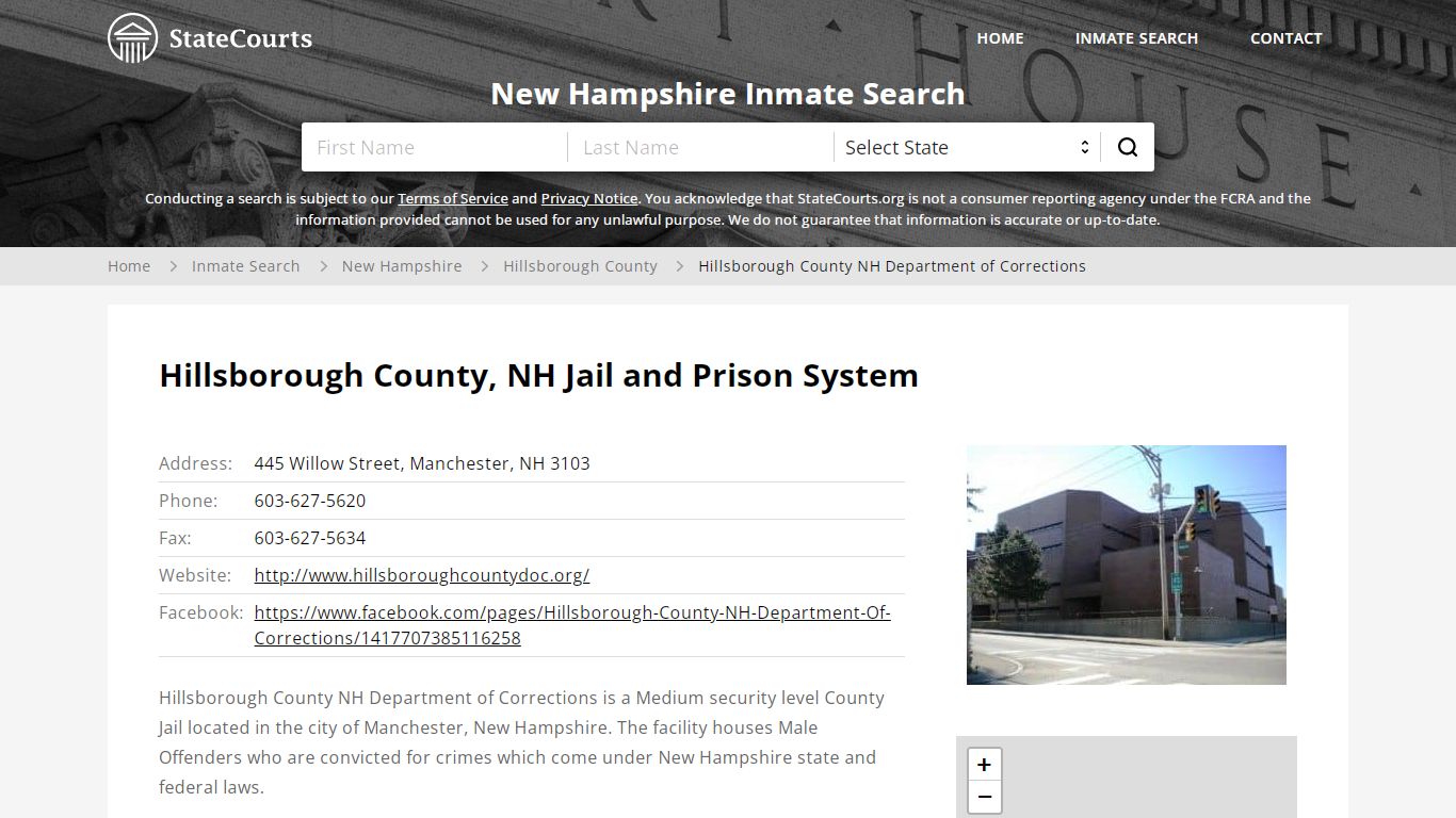 Hillsborough County, NH Jail and Prison System - State Courts